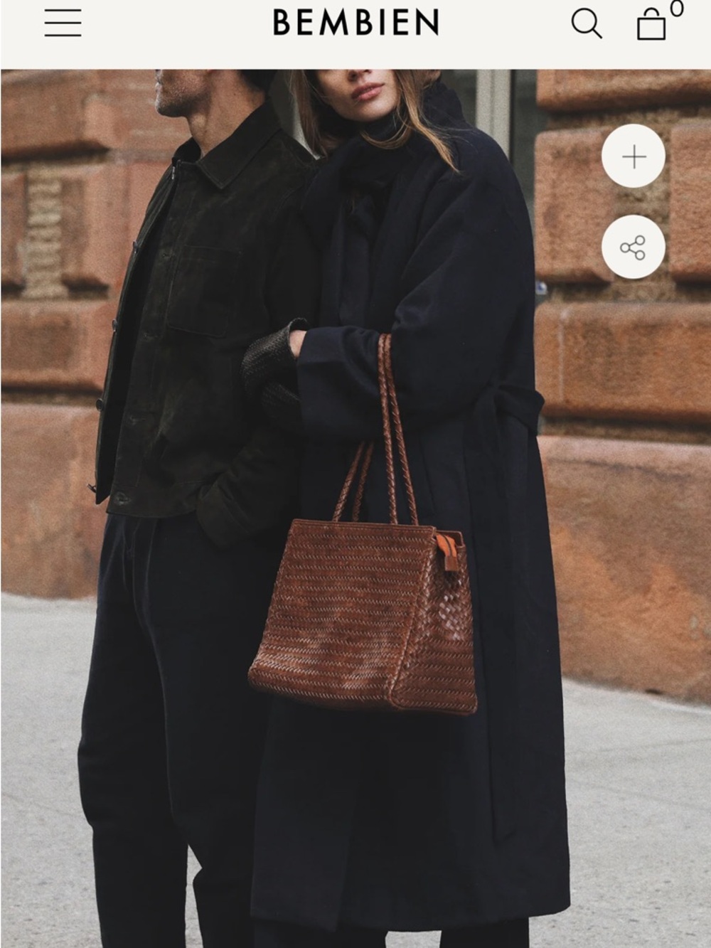 Thea Bag - Navy Woven Tote - Picture 3 of 5